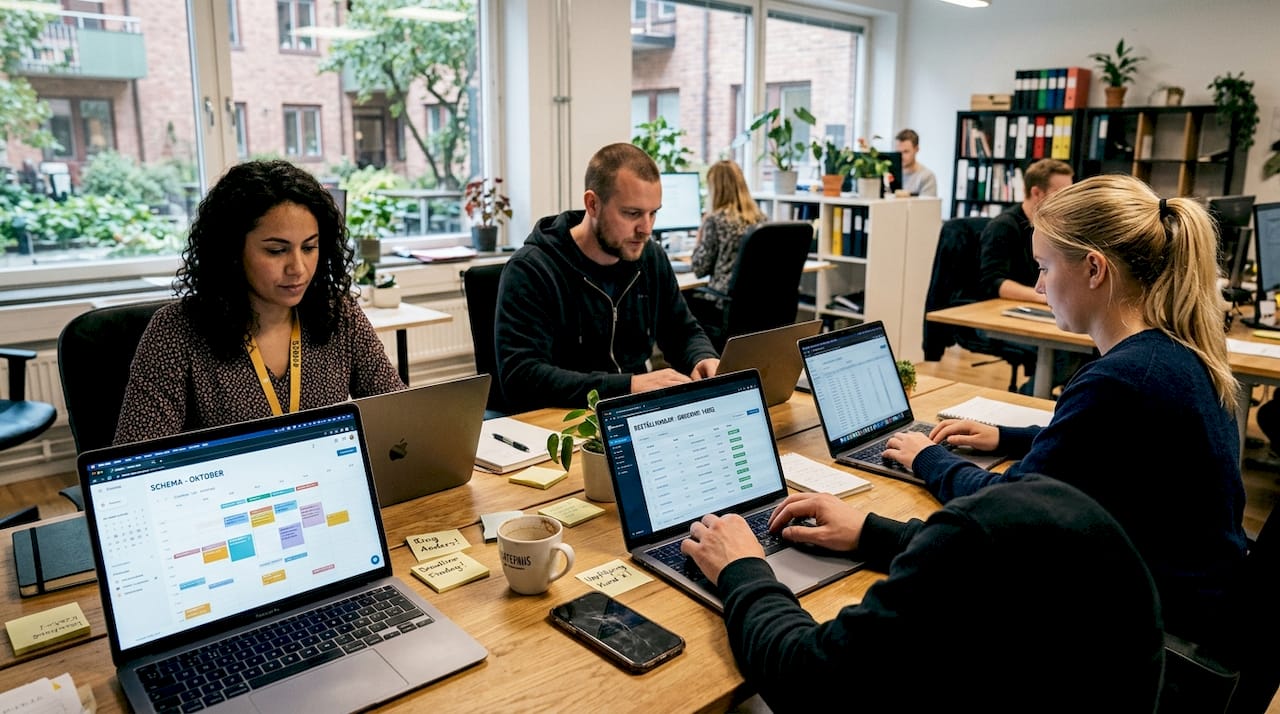 Fältteamet effektiviserar arbetet tillsammans med digitala verktyg runt bordet