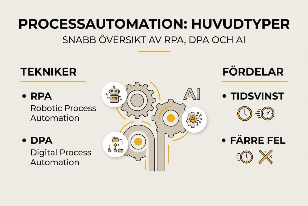 Infografik: De viktigaste typerna av processautomation och deras fördelar