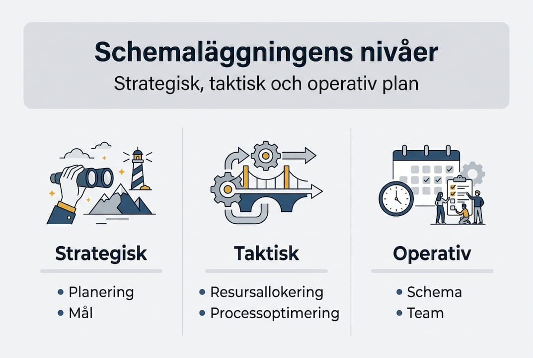 Infografik: Schemaläggning på strategisk och operativ nivå
