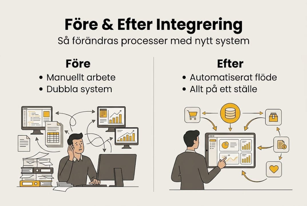 Grafiken tydliggör vinsterna med ett integrerat system
