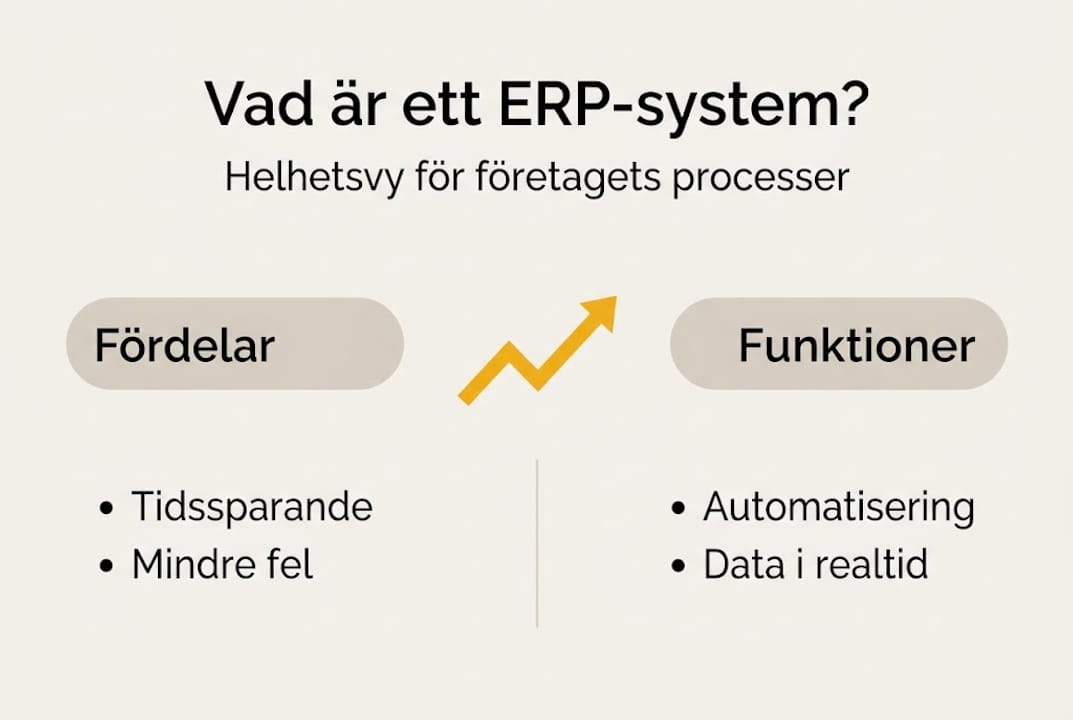 Infografik: Så hjälper ett ERP-system din verksamhet – nyckelfunktioner och fördelar