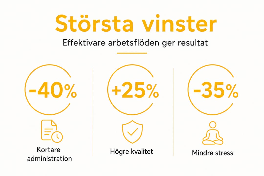 Grafik som lyfter fram de största fördelarna med smidigare arbetsprocesser