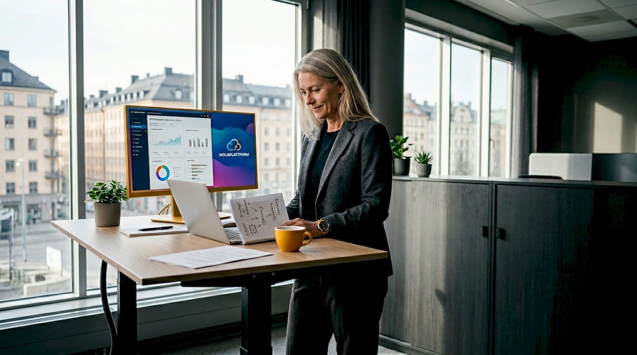 Småföretagsledare som driver digitala plattformar