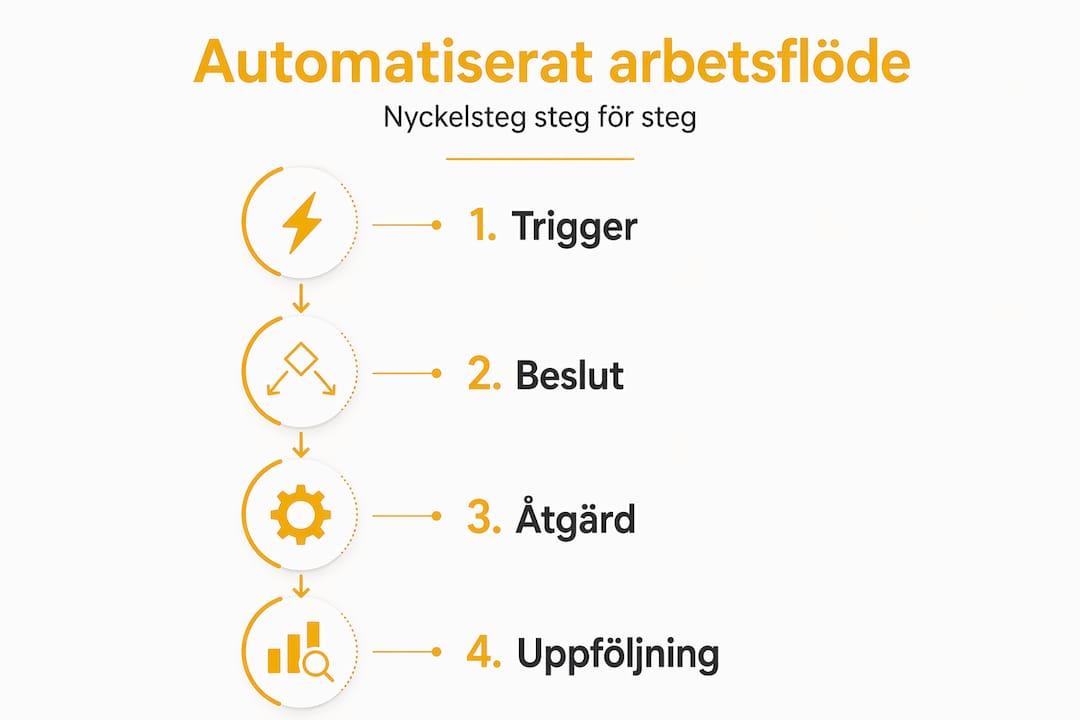 Så här bygger du smarta och automatiserade arbetsflöden – steg för steg i en tydlig infografik