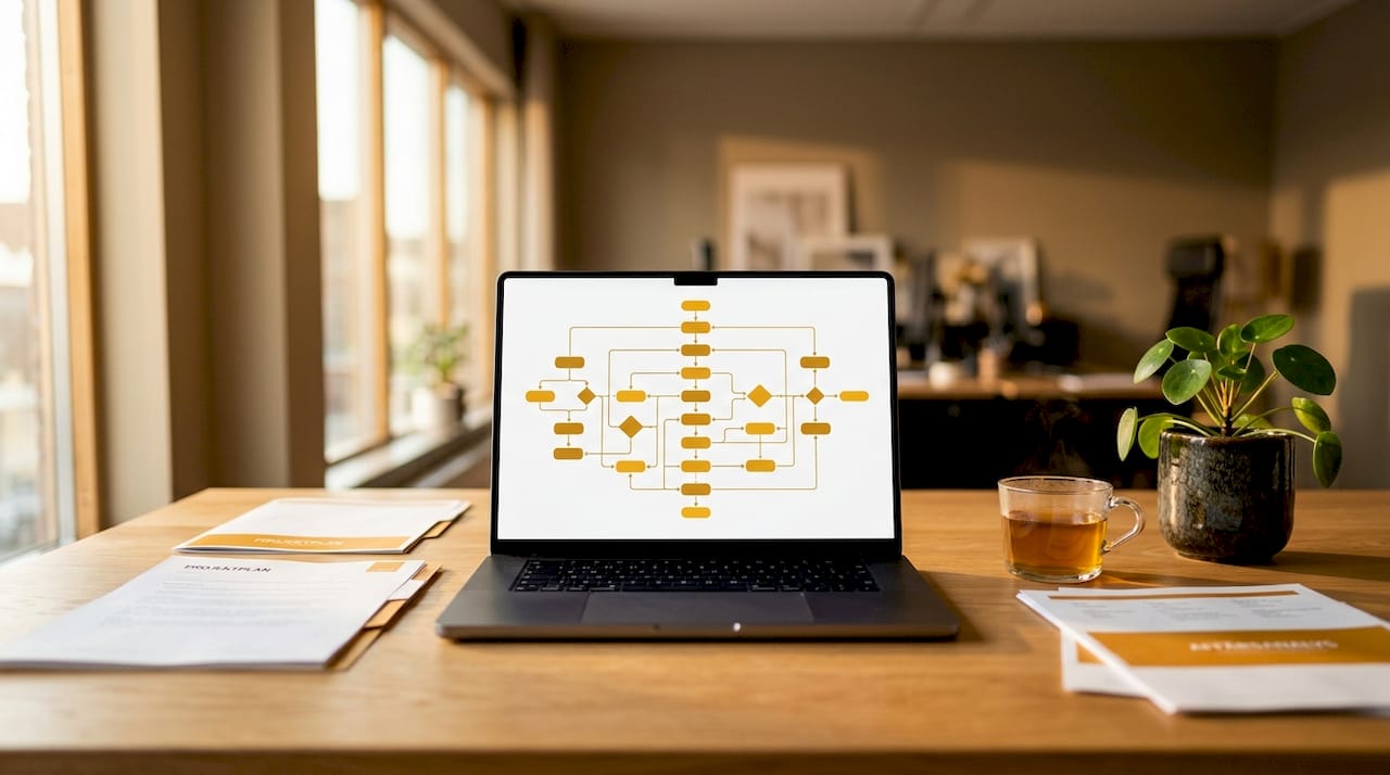 Bärbar dator med illustration av ett automatiserat påminnelsesystem på skärmen
