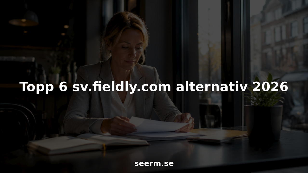 En affärskvinna går igenom dokument om fältservicehantering