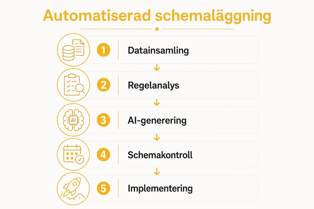 Så funkar automatiserad schemaläggning – steg för steg i en infografik