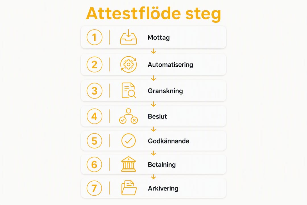 Grafisk översikt som tydligt visar de olika stegen i attestprocessen