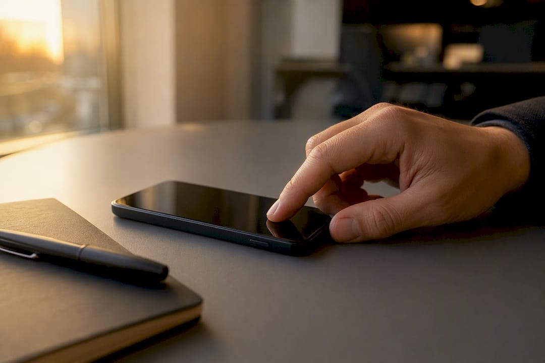 En hand styr smarta funktioner direkt via mobilen