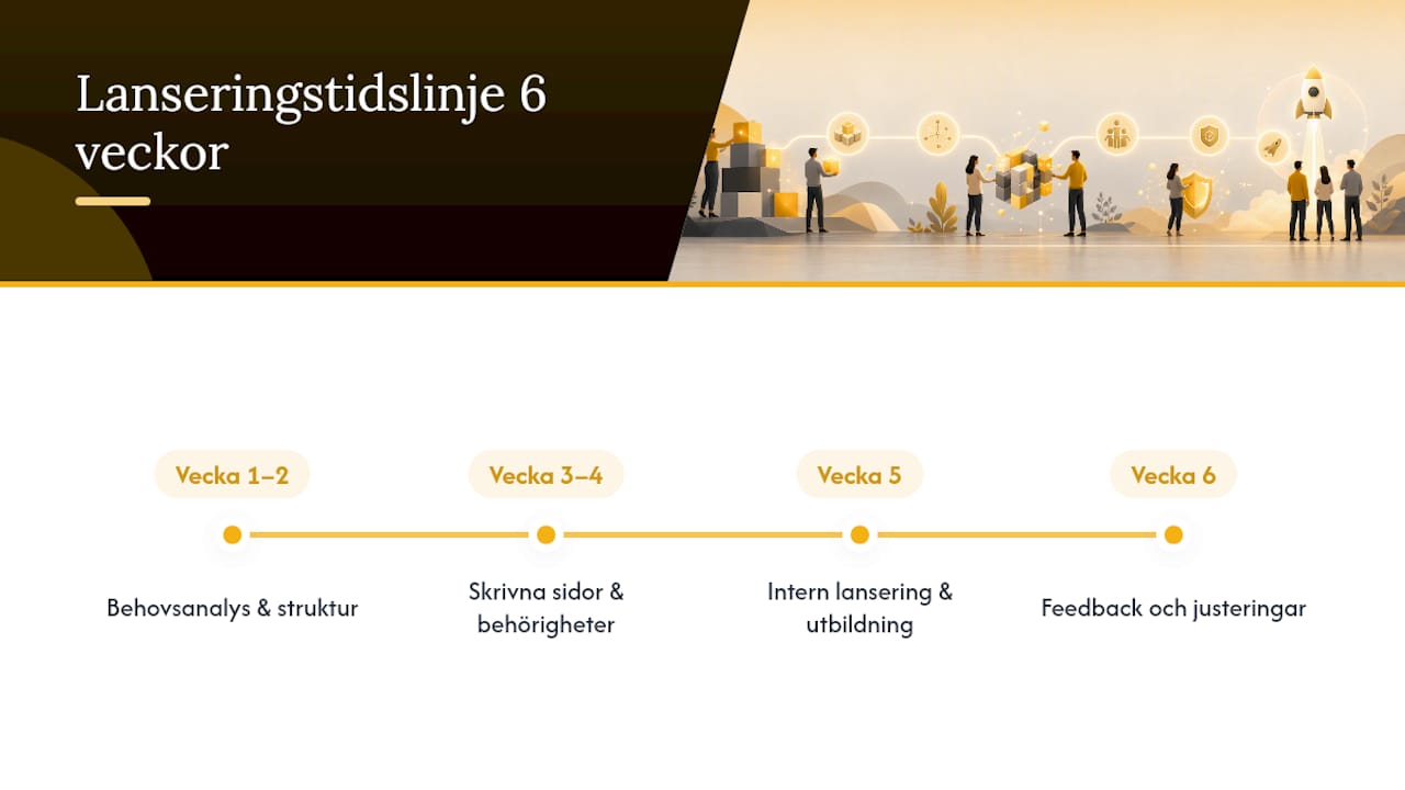 Sex veckors projektplan för lansering av intern wiki