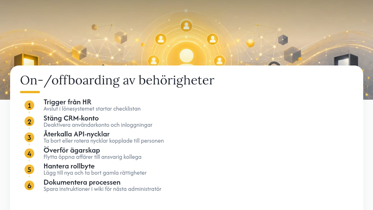 5. Hantera onboarding och offboarding som en fast rutin — overview diagram