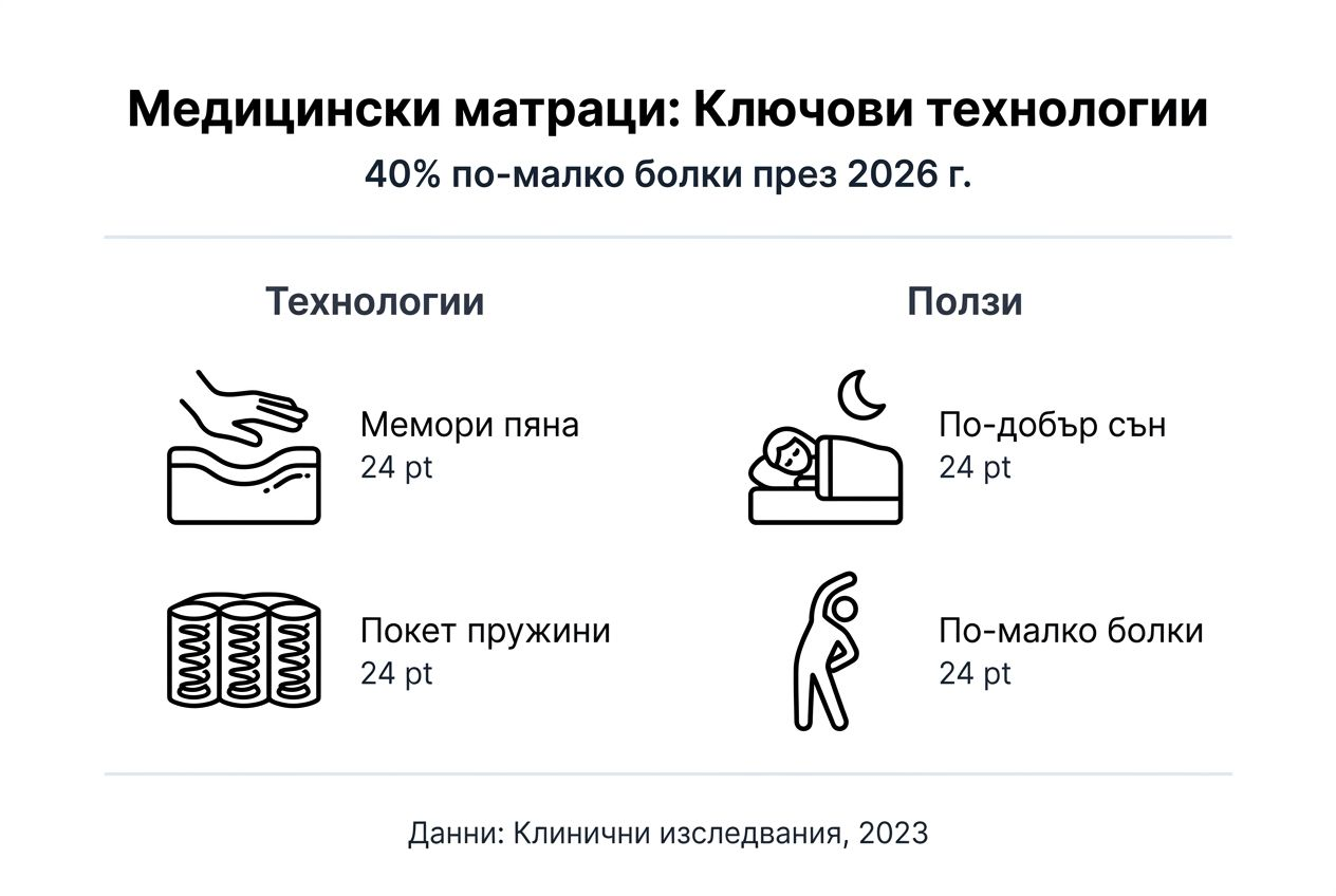 Визуално представяне на иновативните технологии в медицинските матраци