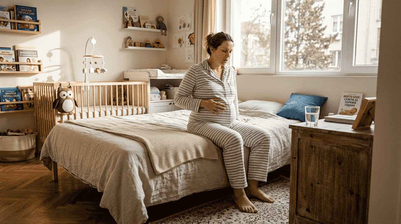 Бременната жена търси най-удобния матрак за спокоен сън