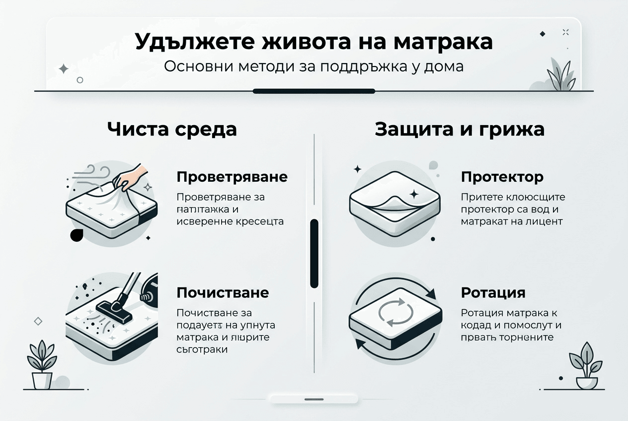 Полезни съвети за правилна грижа за вашия матрак – инфографика