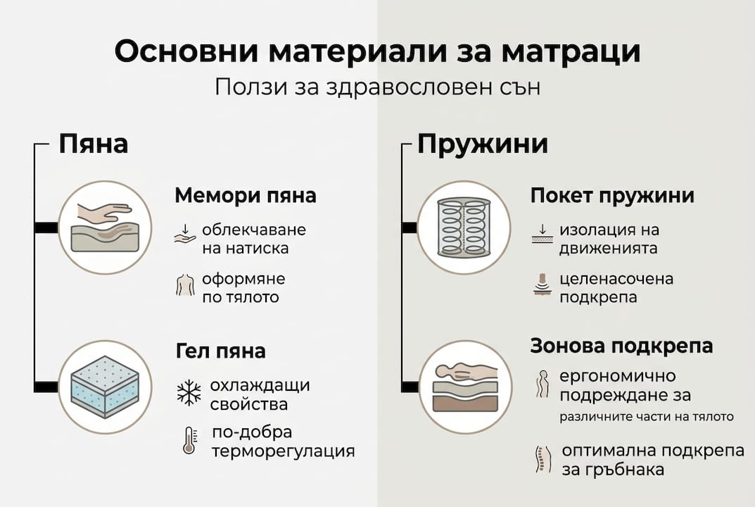 Инфографика: Кои са най-предпочитаните материали за луксозни матраци