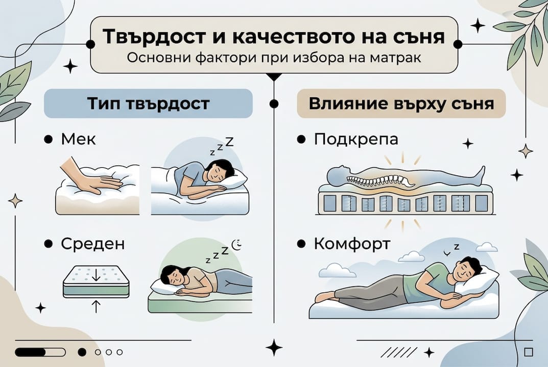 Графика: Как твърдостта на матрака влияе на качеството на съня