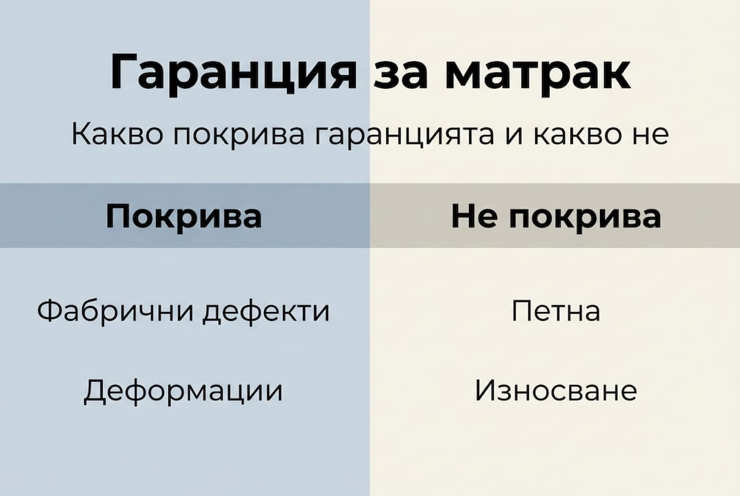 Визуално ръководство за гаранцията на матрака