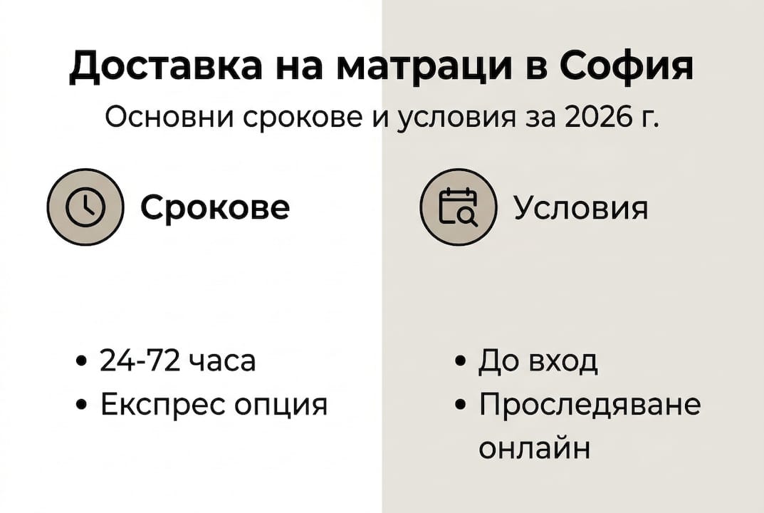 Инфографика: Какви са сроковете и условията за доставка на матраци