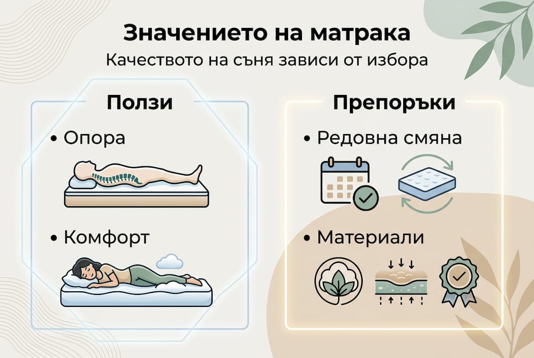 Инфографика: Как изборът на матрак влияе върху здравето и начина ни на живот
