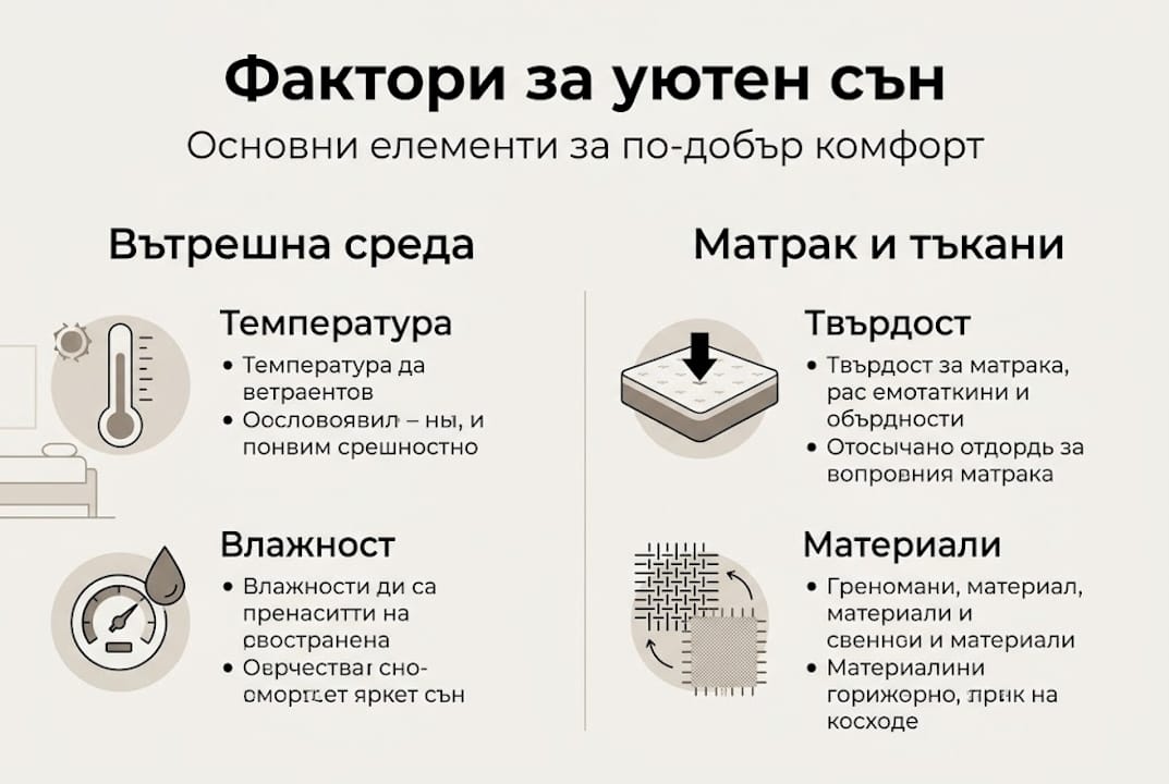 Инфографика: Kлючови фактори за пълноценен сън