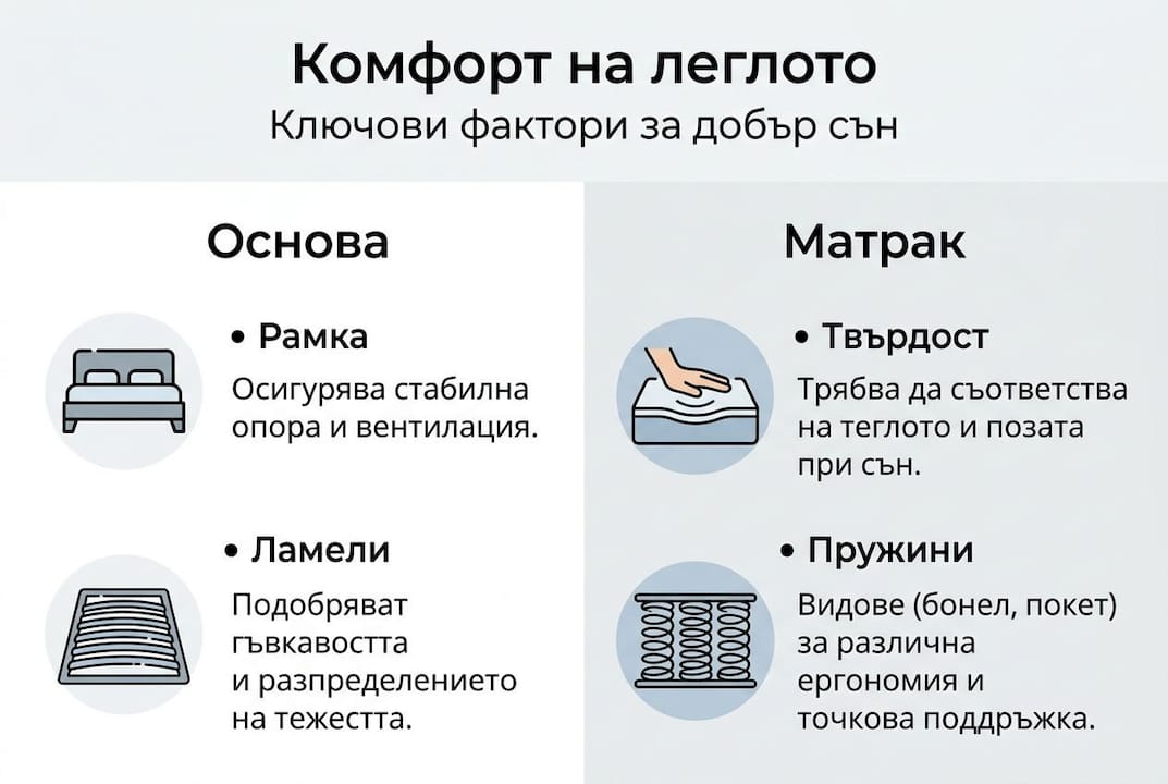 Инфографика: Ключови елементи за удобството на вашето легло