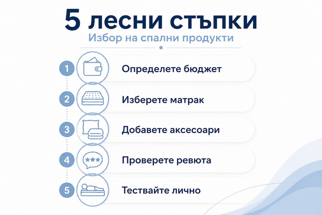 Инфографика: Пет лесни стъпки към правилния избор на продукти за спалнята