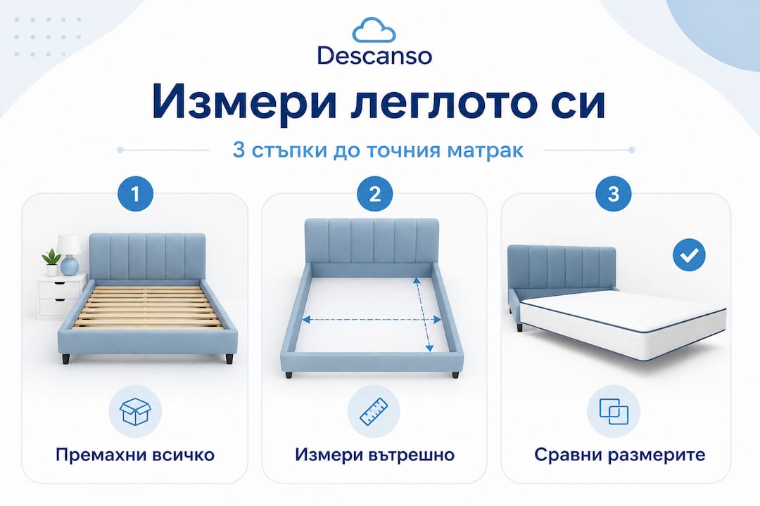 Инфографика: Три лесни стъпки за правилно измерване на легло