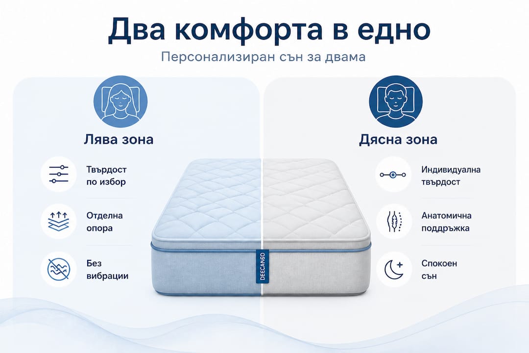 Инфографика: Какви са двете основни зони при двузоналните матраци