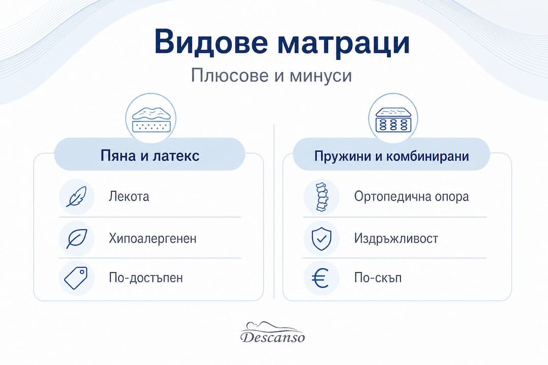 Инфографика: какви видове детски матраци има и кои са техните предимства и недостатъци