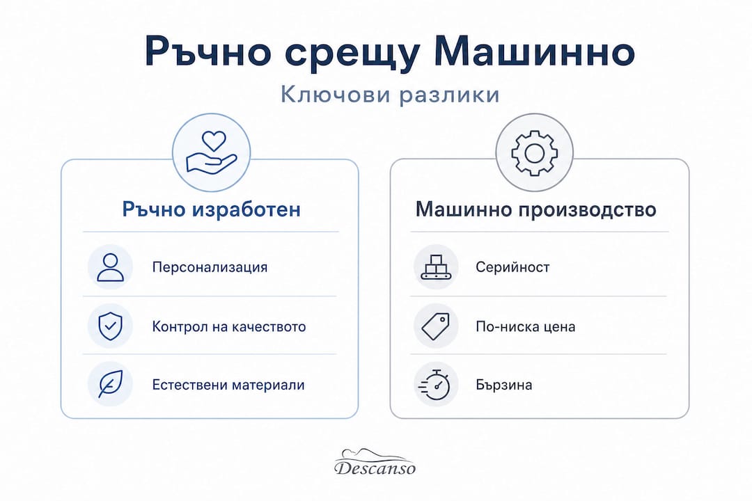 Инфографика: Ръчно изработени срещу фабрични матраци – какви са разликите?