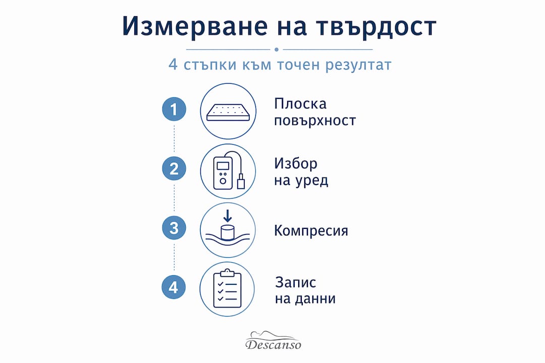 Инфографика: Как да определим колко е твърд матракът стъпка по стъпка