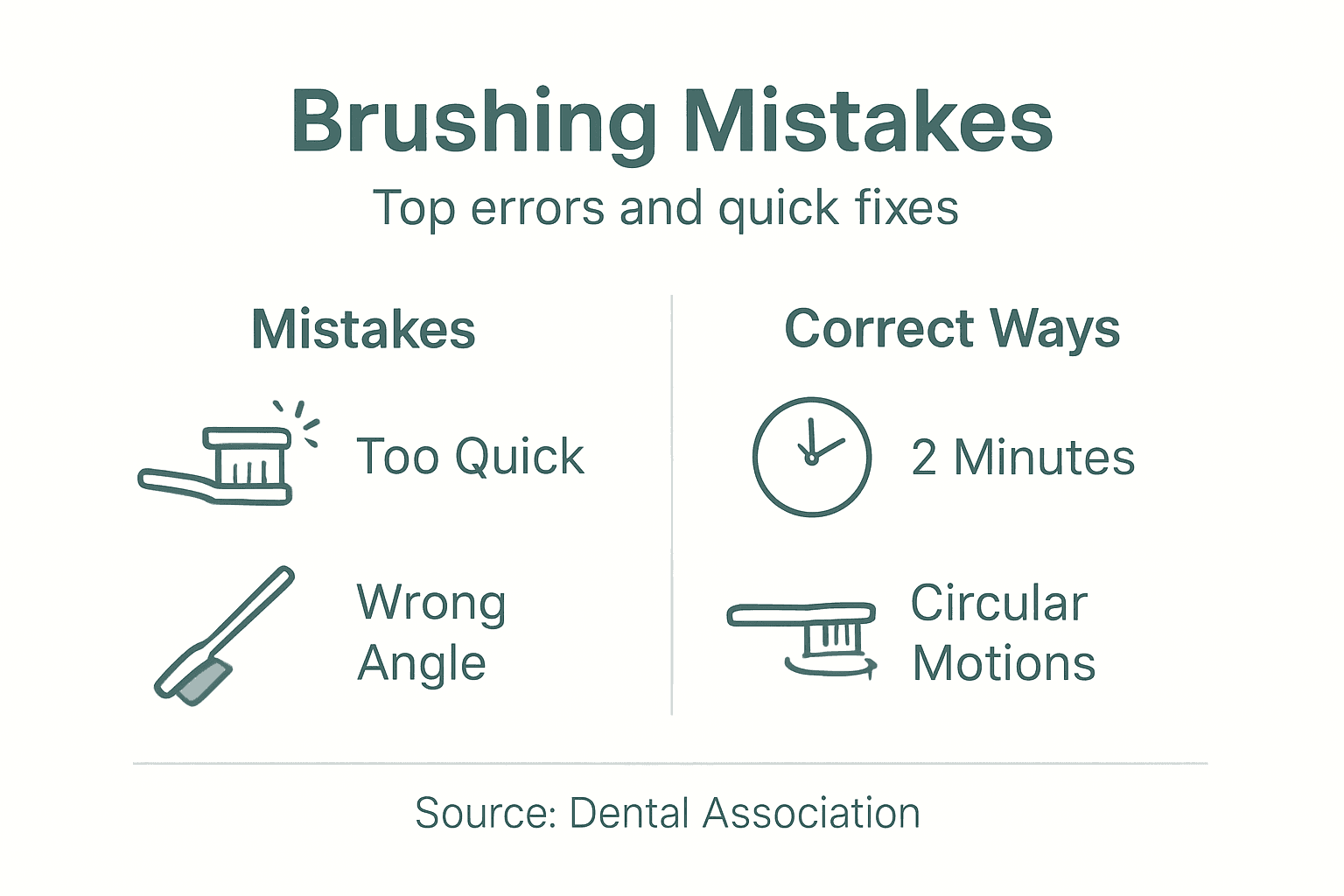 Infographic common brushing errors and fixes