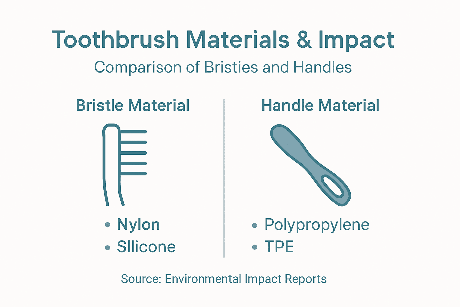 Infographic comparing toothbrush bristles and handles