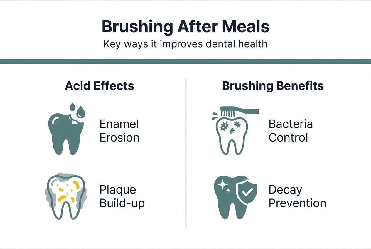 Infographic showing brushing benefits and acid effects