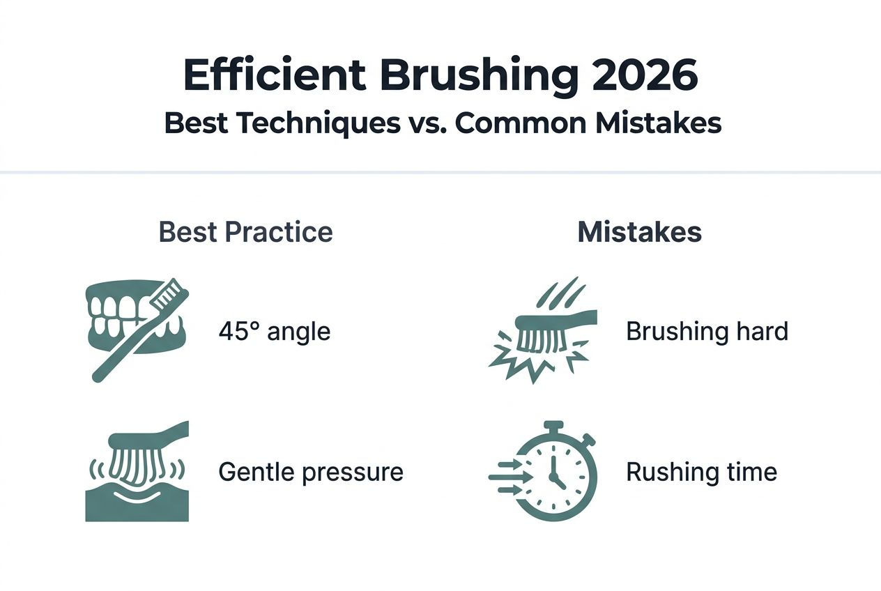Infographic on brushing techniques versus mistakes