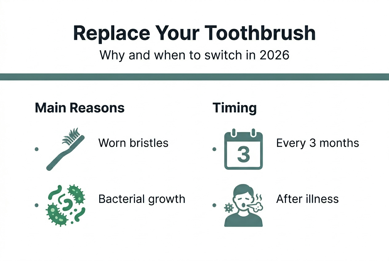 Infographic toothbrush replacement frequency and reasons