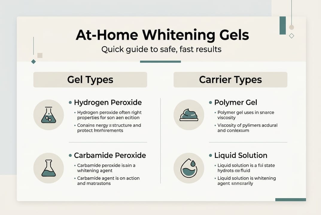 Infographic showing whitening gel types and carriers