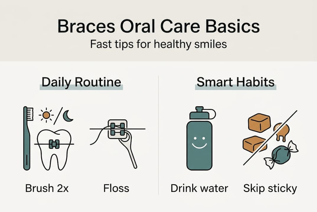 Infographic shows braces hygiene tips for teens