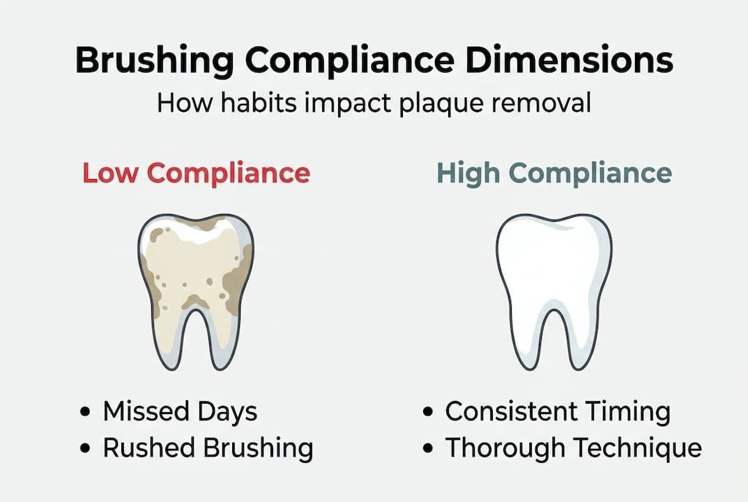 Infographic on brushing habits and compliance levels