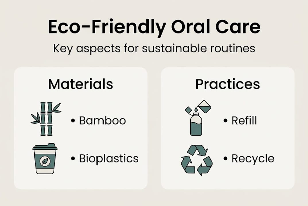 Infographic summarizing eco-friendly oral care
