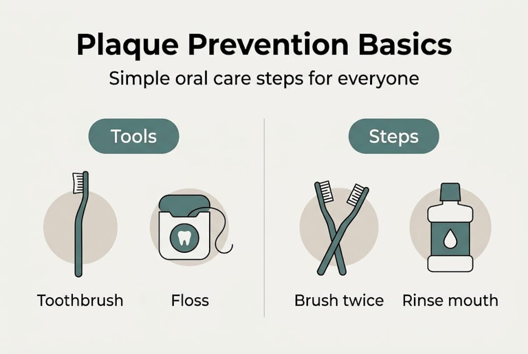 Infographic showing plaque prevention basics