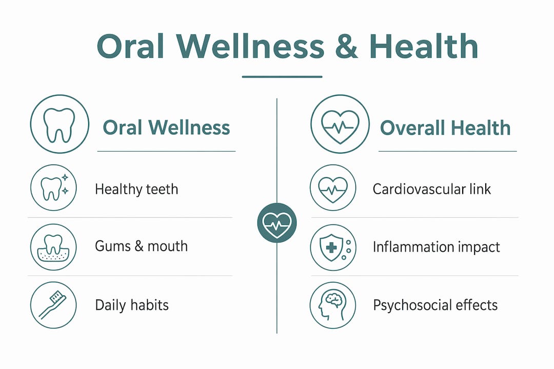 Infographic showing oral wellness links to overall health