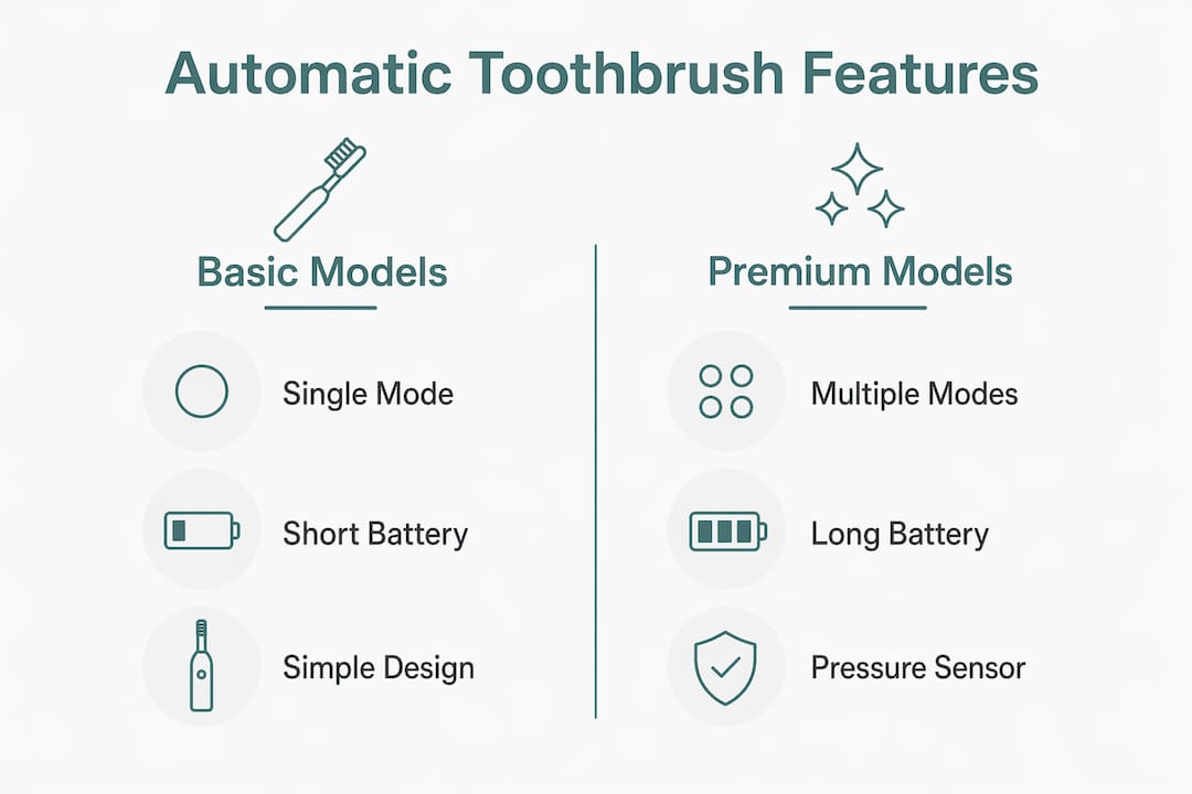 Infographic comparing basic and premium toothbrush features