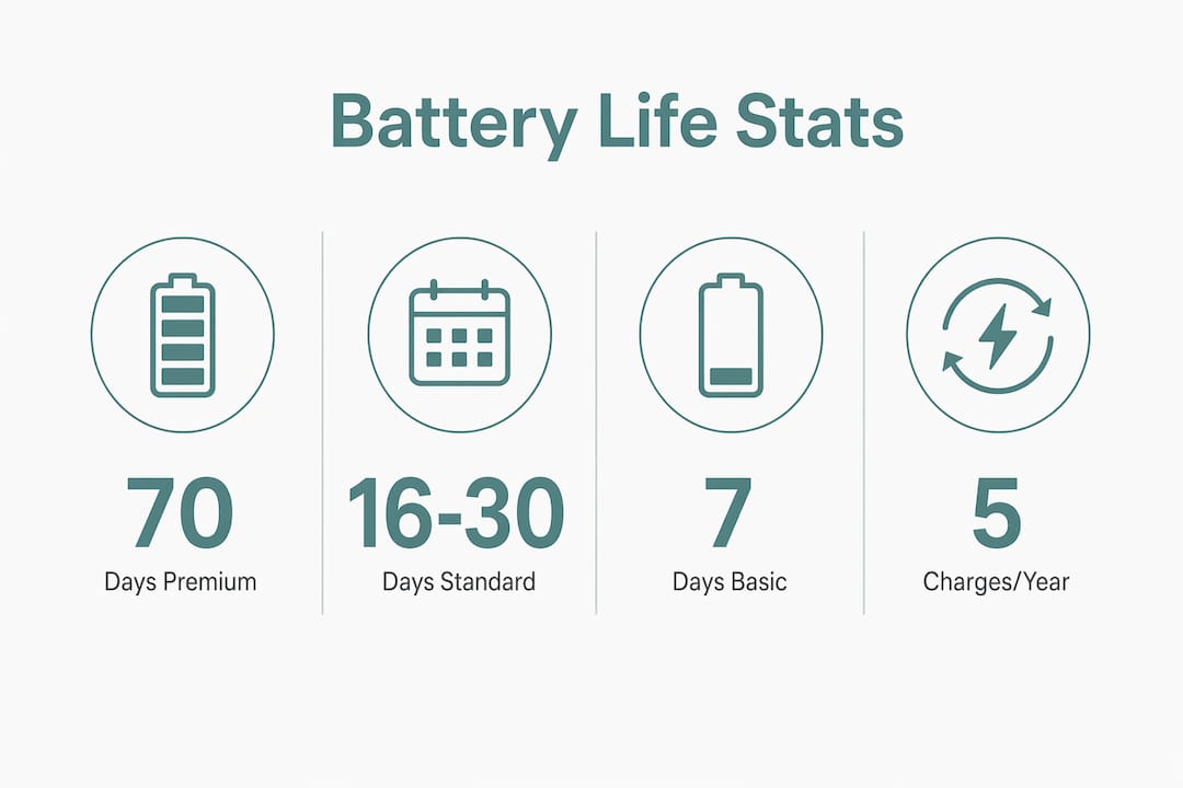 Infographic showing sonic toothbrush battery life statistics
