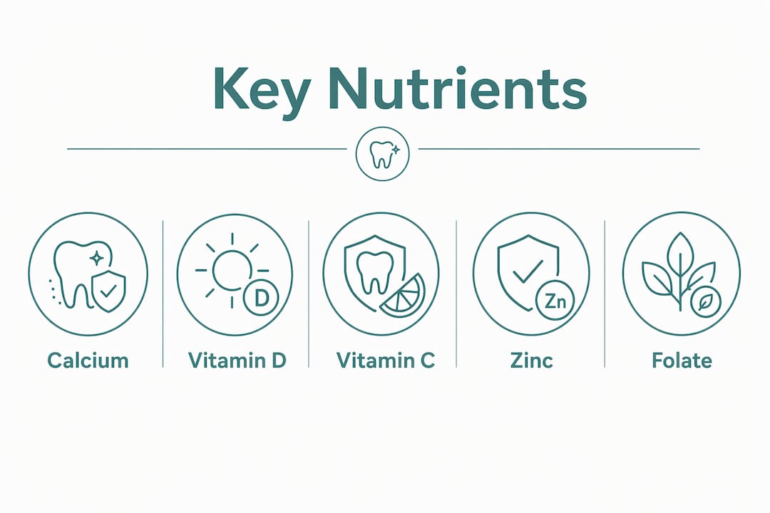Infographic showing key oral health nutrients