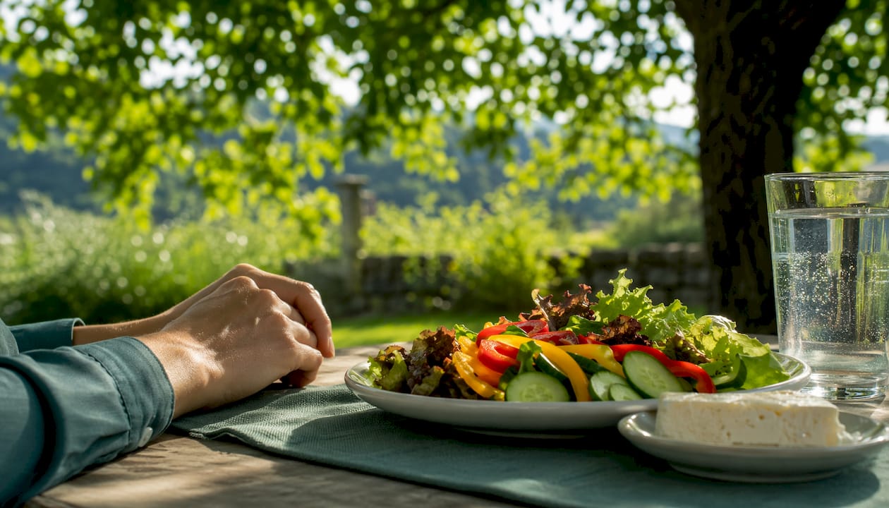 Healthy meal supporting oral bacteria balance