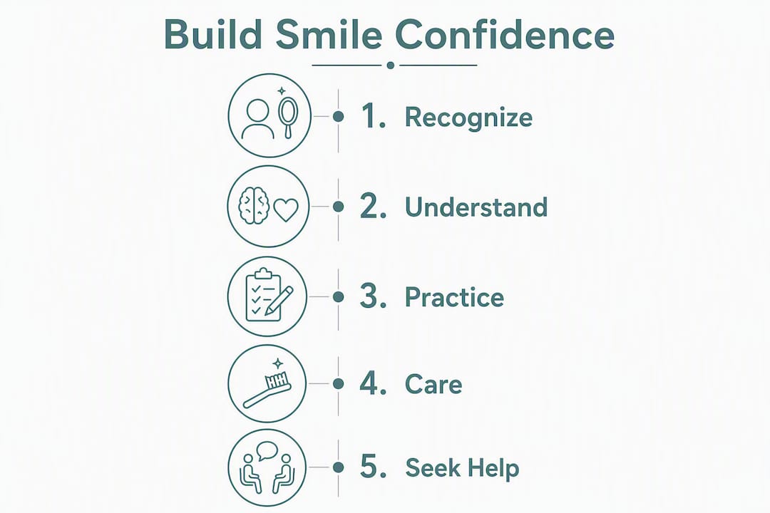 Infographic showing step-by-step process to build smile confidence