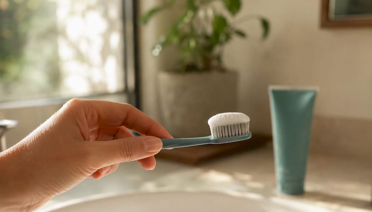 Gentle toothbrushing with soft bristles and fluoride toothpaste