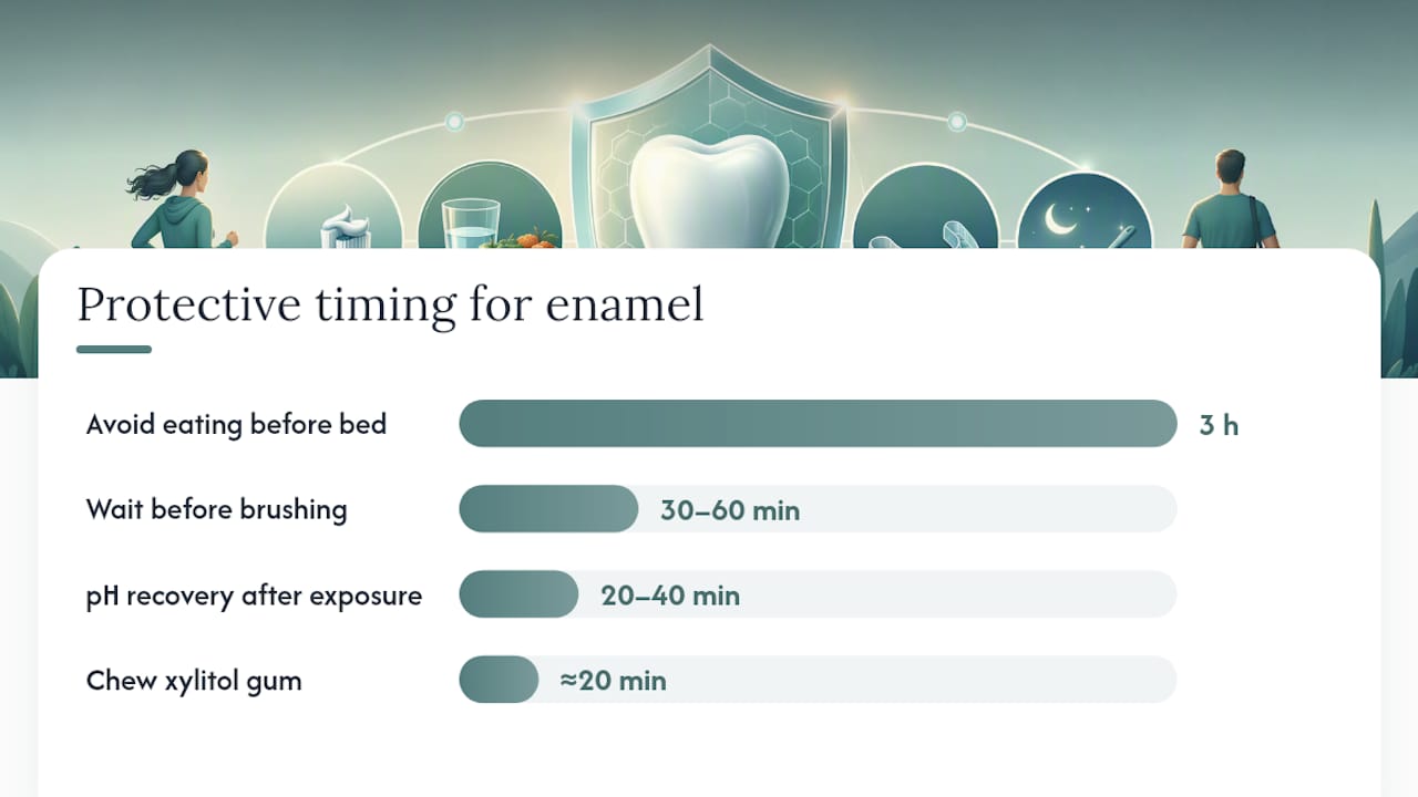 Diagram of enamel protection habits and timings