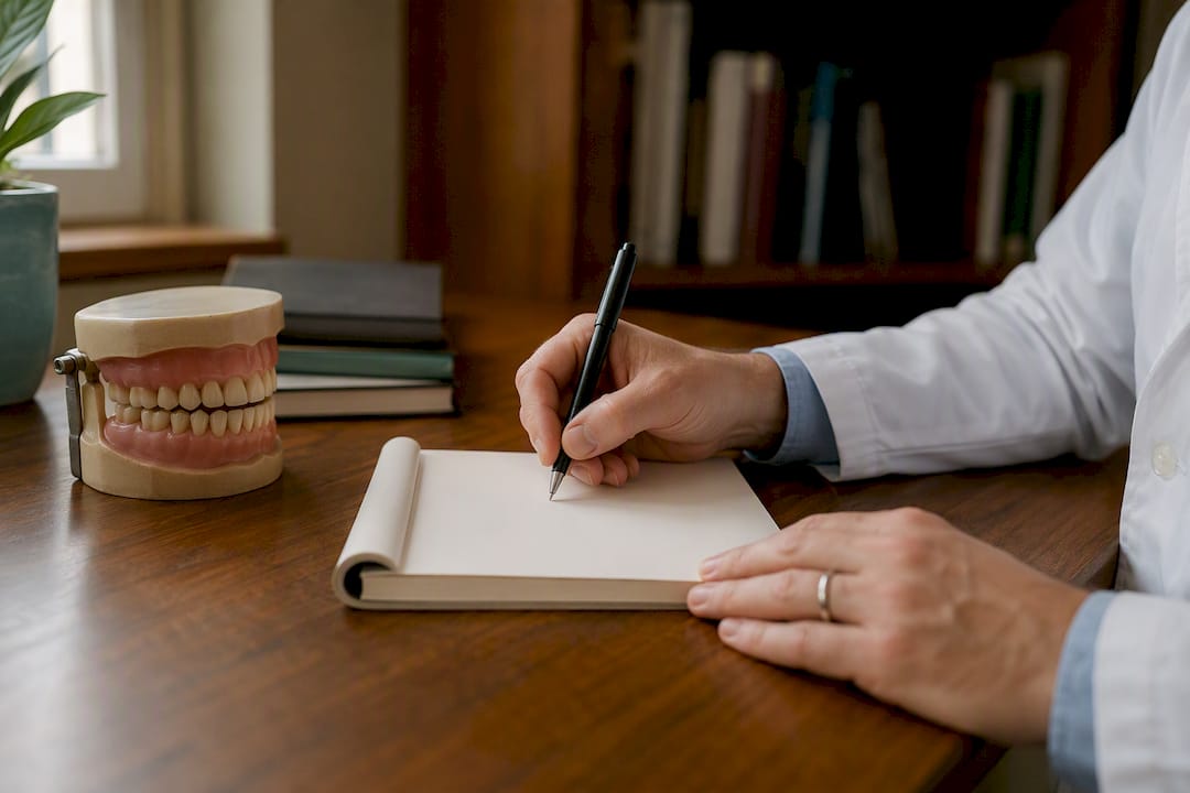 Dentist writing medical necessity letter